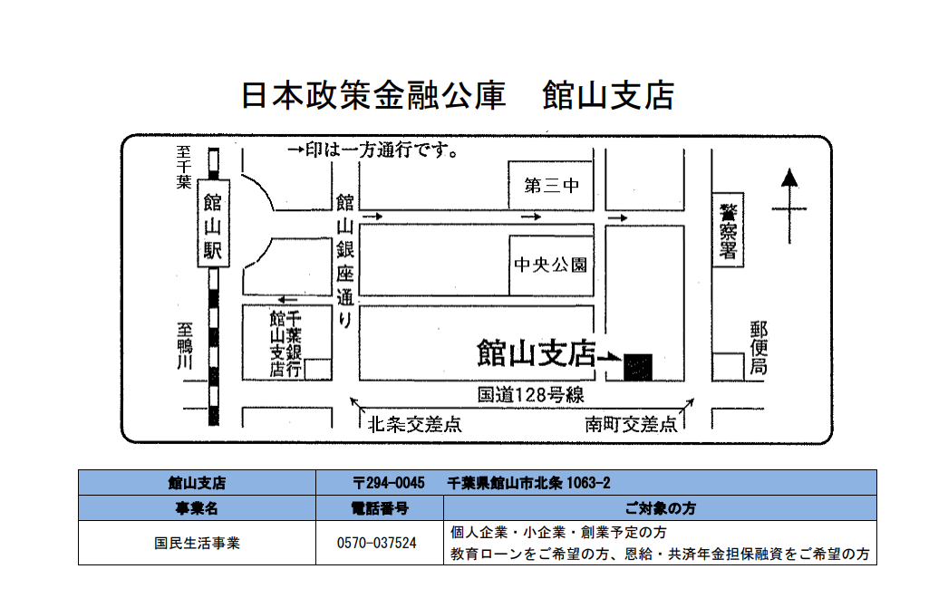 日本政策金融公庫館山支店の地図